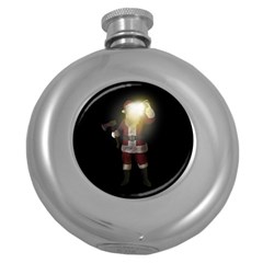 Santa Killer Round Hip Flask (5 Oz) by Valentinaart