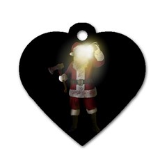 Santa Killer Dog Tag Heart (two Sides) by Valentinaart