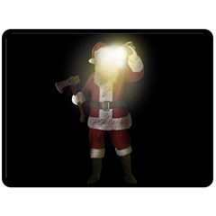 Santa Killer Fleece Blanket (large)  by Valentinaart