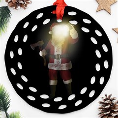 Santa Killer Ornament (round Filigree) by Valentinaart