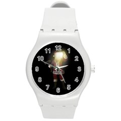 Santa Killer Round Plastic Sport Watch (m) by Valentinaart