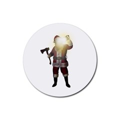 Santa Killer Rubber Round Coaster (4 Pack)  by Valentinaart