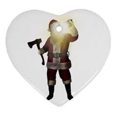 Santa Killer Heart Ornament (two Sides) by Valentinaart