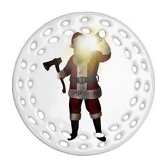 Santa Killer Ornament (round Filigree)