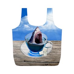 Cup Of Tea Full Print Recycle Bags (m)  by Valentinaart