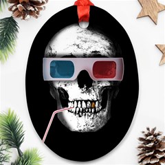 Cinema Skull Ornament (oval) by Valentinaart