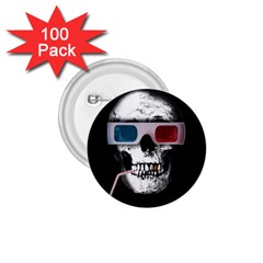 Cinema Skull 1 75  Buttons (100 Pack)  by Valentinaart