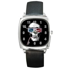 Cinema Skull Square Metal Watch by Valentinaart