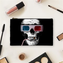 Cinema Skull Cosmetic Bag (medium)  by Valentinaart