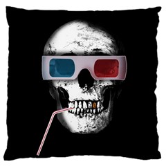 Cinema Skull Large Cushion Case (two Sides) by Valentinaart