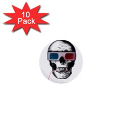 Cinema Skull 1  Mini Buttons (10 Pack)  by Valentinaart