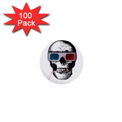 Cinema Skull 1  Mini Buttons (100 Pack)  by Valentinaart