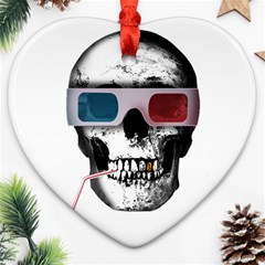 Cinema Skull Ornament (heart) by Valentinaart