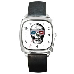 Cinema Skull Square Metal Watch by Valentinaart