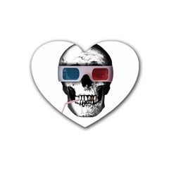 Cinema Skull Rubber Coaster (heart) 