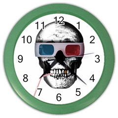 Cinema Skull Color Wall Clocks by Valentinaart