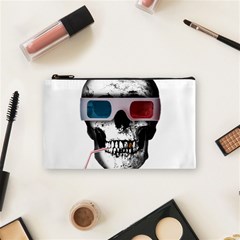 Cinema Skull Cosmetic Bag (small)  by Valentinaart