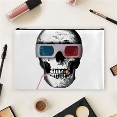 Cinema Skull Cosmetic Bag (large)  by Valentinaart