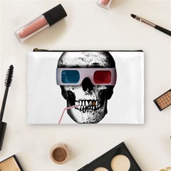 Cinema Skull Cosmetic Bag (medium)  by Valentinaart