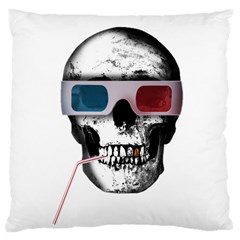 Cinema Skull Large Cushion Case (two Sides) by Valentinaart