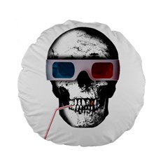 Cinema Skull Standard 15  Premium Round Cushions by Valentinaart