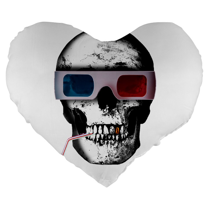 Cinema Skull Large 19  Premium Heart Shape Cushions