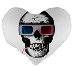 Cinema Skull Large 19  Premium Heart Shape Cushions Back