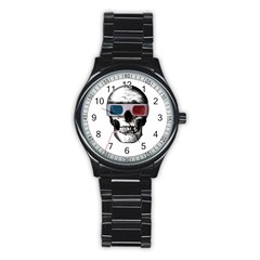 Cinema Skull Stainless Steel Round Watch by Valentinaart