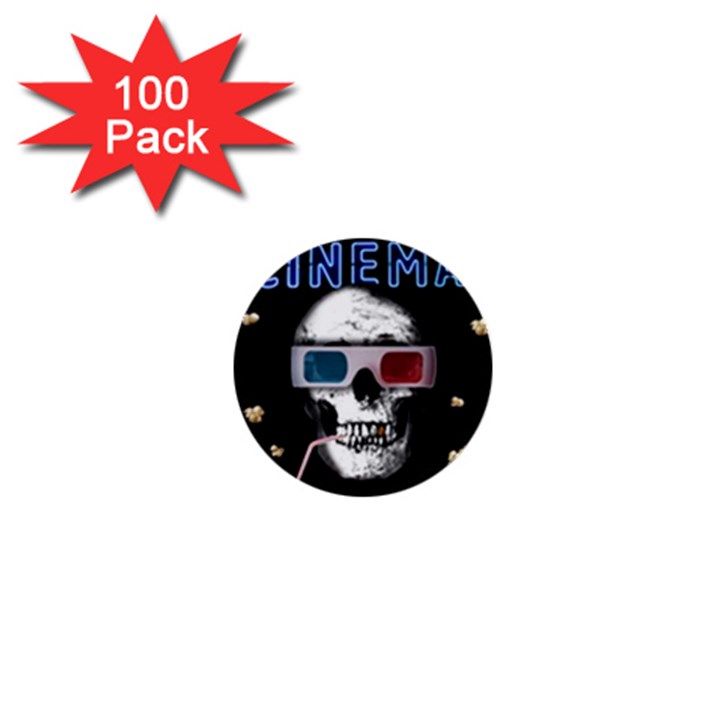 Cinema Skull 1  Mini Buttons (100 pack) 