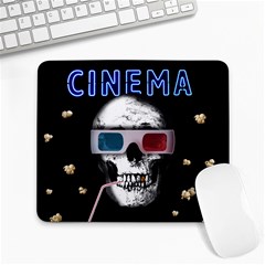 Cinema Skull Large Mousepads by Valentinaart