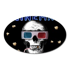 Cinema Skull Oval Magnet by Valentinaart