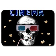 Cinema Skull Large Doormat  by Valentinaart