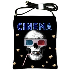 Cinema Skull Shoulder Sling Bags by Valentinaart