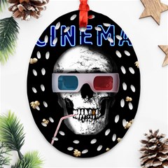 Cinema Skull Oval Filigree Ornament (two Sides) by Valentinaart