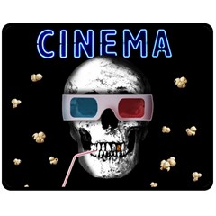 Cinema Skull Double Sided Fleece Blanket (medium)  by Valentinaart