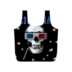 Cinema Skull Full Print Recycle Bags (s)  by Valentinaart