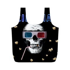 Cinema Skull Full Print Recycle Bags (m)  by Valentinaart