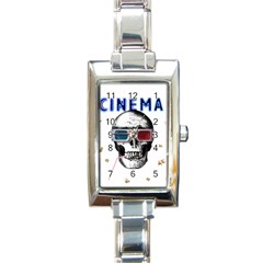 Cinema Skull Rectangle Italian Charm Watch by Valentinaart