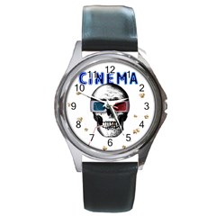 Cinema Skull Round Metal Watch