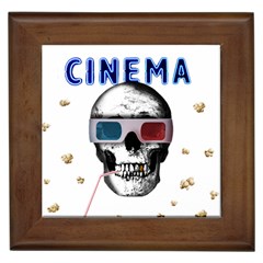 Cinema Skull Framed Tiles by Valentinaart