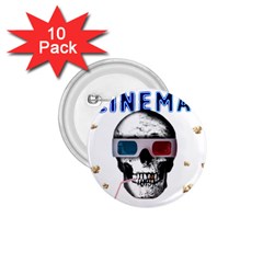 Cinema Skull 1 75  Buttons (10 Pack) by Valentinaart