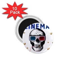 Cinema Skull 1 75  Magnets (10 Pack)  by Valentinaart