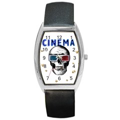 Cinema Skull Barrel Style Metal Watch by Valentinaart