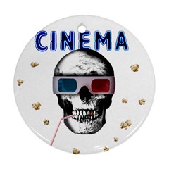 Cinema Skull Round Ornament (two Sides) by Valentinaart