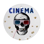 Cinema Skull Round Ornament (Two Sides) Front