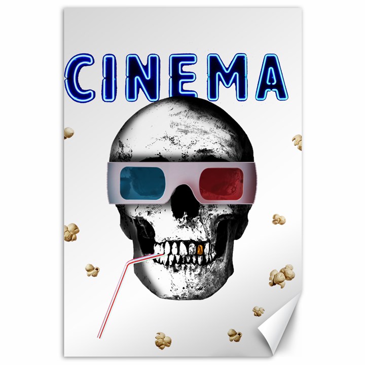 Cinema Skull Canvas 12  x 18  