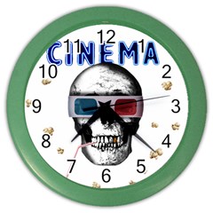 Cinema Skull Color Wall Clocks by Valentinaart