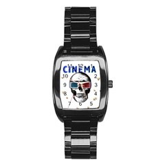 Cinema Skull Stainless Steel Barrel Watch