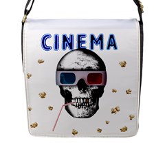 Cinema Skull Flap Messenger Bag (L) 