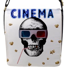 Cinema Skull Flap Messenger Bag (s) by Valentinaart